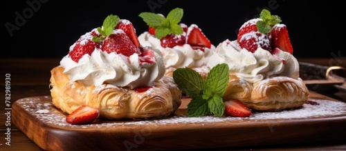 Three strawberry and cream ...
