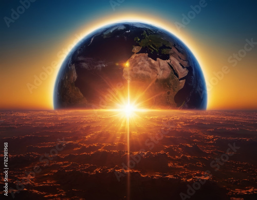 earth and sun