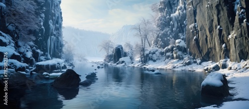 Snowy river flows through c...