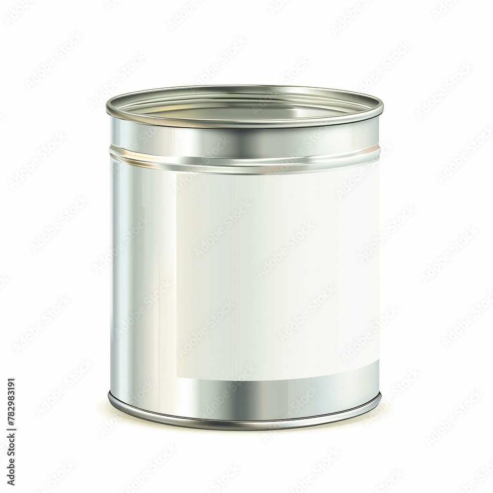 tin can with a blank label isolated on white background tin can with a blank label isolated on white background
