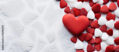 Red heart surrounded by hea...