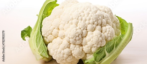 Cauliflower head on table, ...