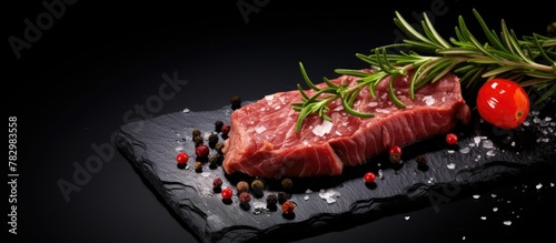 Fresh steak with pepper and...