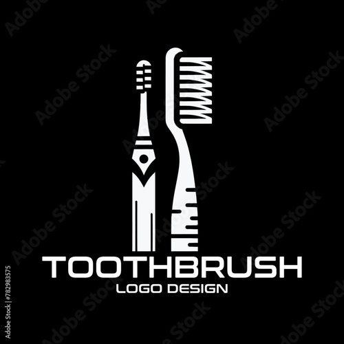 Toothbrush Vector Logo Design photo