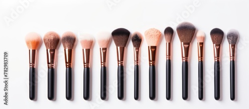 Different makeup brushes on...