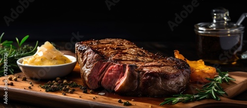 Steak with Potatoes and Wine