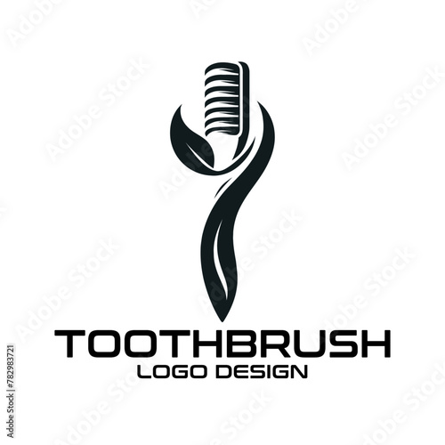 Toothbrush Vector Logo Design photo