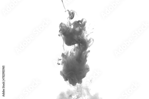 Black color-ink dye melt on white background,Abstract smoke pattern,Colored liquid dye,Splash paint