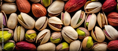 A single pistachio surrounded by a pile of assorted nuts