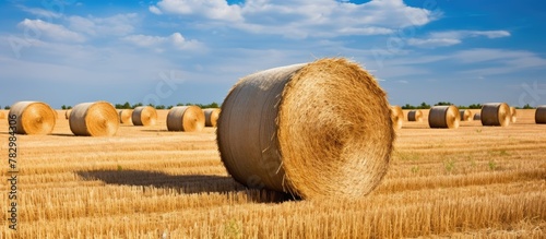 Straw bales in a rural field
