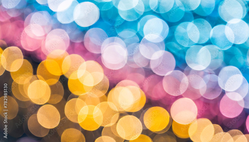 Abstract blur bokeh banner background. Light blue, purple,orange, pink bokeh colors background Abstract blur bokeh banner background. Light blue, purple,orange, pink bokeh colors background
