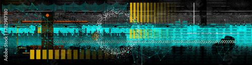 Technik IT Vektor Hintergrund - System Technologie - Programm und Programmierung - Analyse und Überwachung