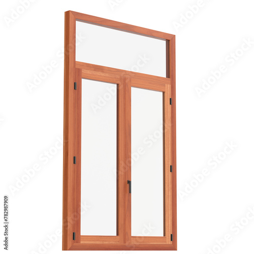 3D rendering illustration of a double window with transom photo