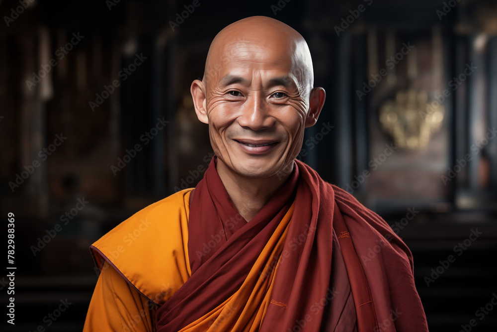 Smiling Buddhist monk. Buddhist religion. Taoism religion. Topics related to the Buddhist religion. Meditation, yoga. Confucianism. Monk's retreat. AI. Smiling Buddhist monk. Buddhist religion. Taoism religion. Topics related to the Buddhist religion. Meditation, yoga. Confucianism. Monk's retreat. AI.