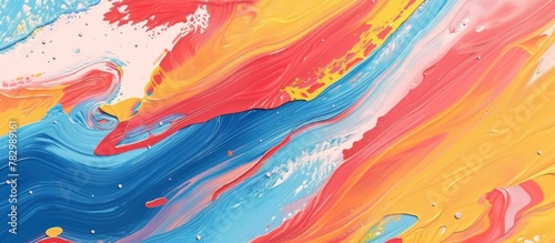 Vibrant and textured paint splatter creating a colorful abstract background