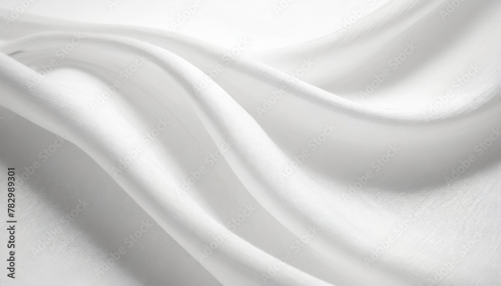 White cloth background abstract with soft waves.