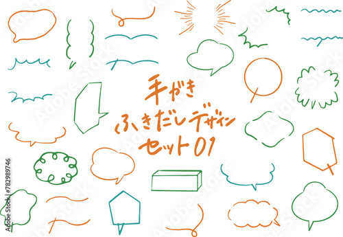 手書きふき出しデザインセット1