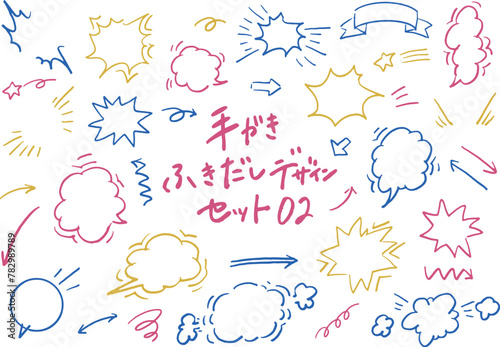 手書きふき出しデザインセット4