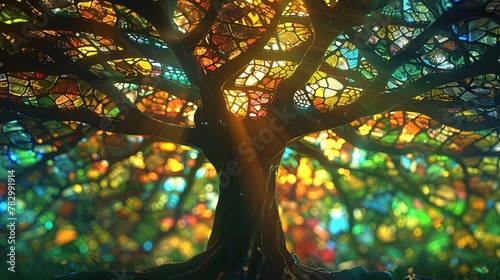 stained glass window tree