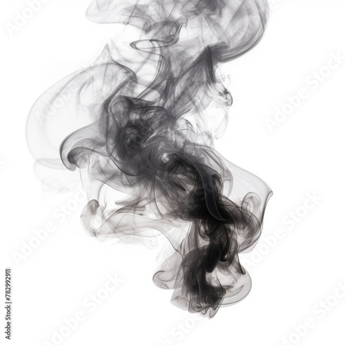 Smoke Swirls: Black Ink in Water Isolation