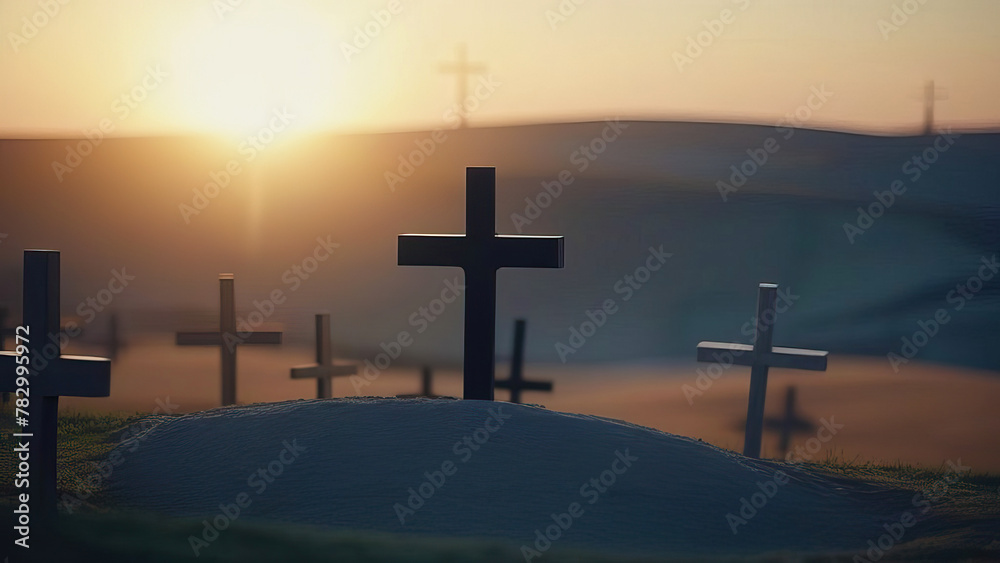 Crucifixes on the Hill: Solemn Good Friday Landscape