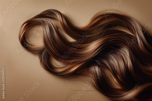 Closeup silky brunette chestnut wavy wig hair swatch brown mahogany espresso shiny color dye tone samples chart beauty hairdresser beauty salon stylist weave hairstyle texture haircare campaign banner