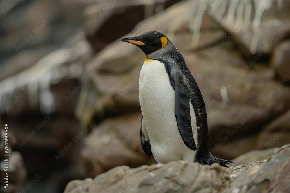 Fototapeta premium charming birds in their natural habitat.World Penguin Day