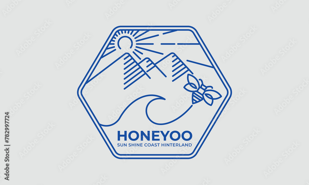 Nature-Inspired Minimalist Hexagonal Logo for Honeyoo - Honey Provider Company