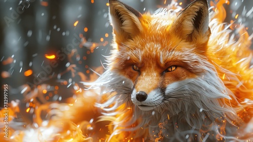 Fox Channeling Cosmic Forces. Commanding Elements with Graceful Serenity.