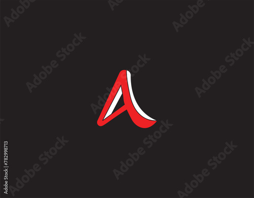 Modern 3d letter A logo design concept