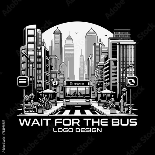 Wait For The Bus Vector Logo Design