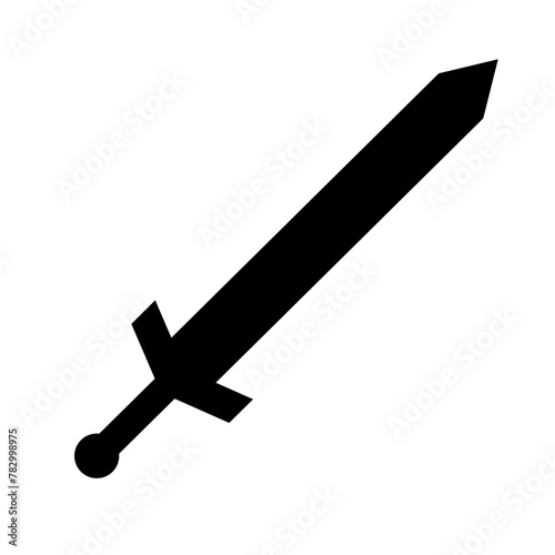 Sword silhouette icon. Attack silhouette icon. Vector.