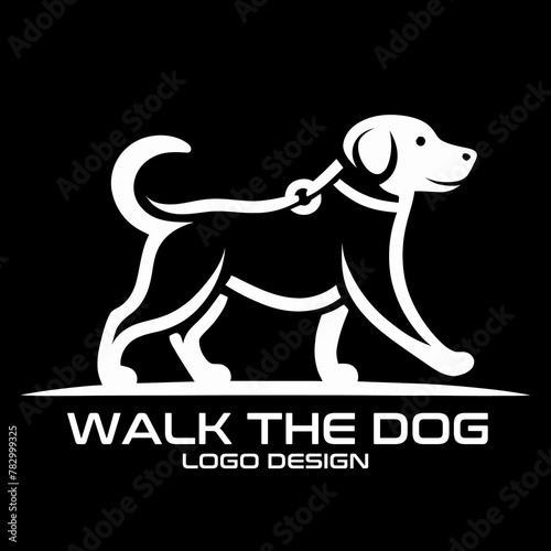 Walk The Dog Vector Logo Design