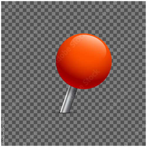 Red pin icon design. Vector illustration of a red marker for maps or navigation systems.