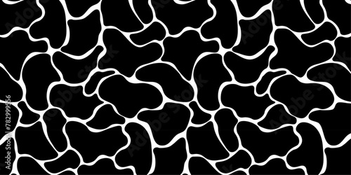 Black and white water surface seamless pattern. Vector illustration 