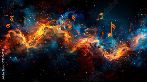 abstract wave of music with...