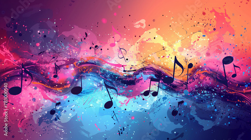 abstract wave of music with...