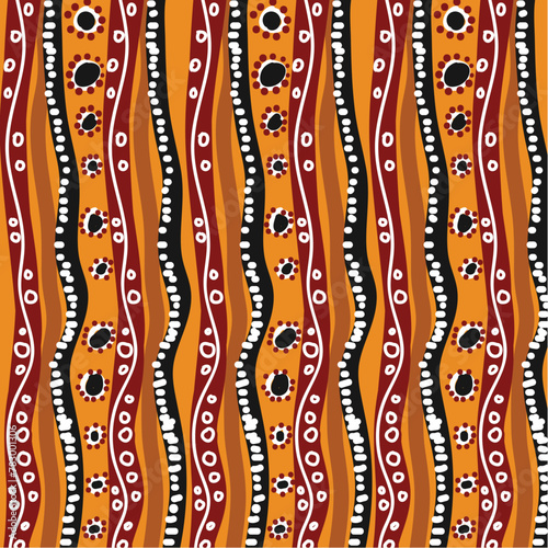 Beautiful aboriginal dot pattern background illustration