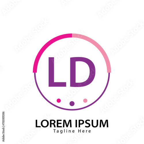 letter LD logo. LD. LD logo design vector illustration for creative company, business, industry photo