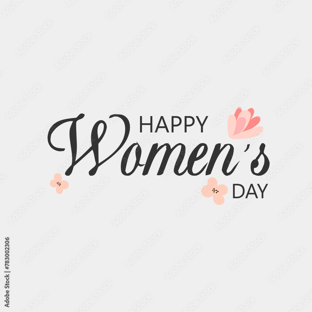 beautiful inscription Happy International Women's Day vector png