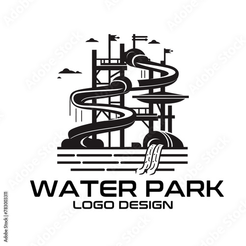 Water Park Vector Logo Design