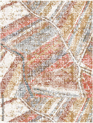 Modern abstract oil painting art design. Orange, gold, blue, abstract art background. Artistic illustration with abstract shapes. Geometric patterns. digital painting