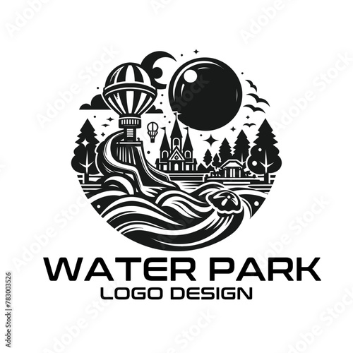 Water Park Vector Logo Design