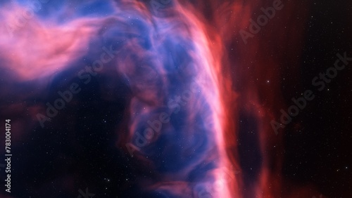 Fototapeta Naklejka Na Ścianę i Meble -  Deep space nebula with stars. Bright and vibrant Multicolor Starfield Infinite space outer space background with nebulas and stars. Star clusters, nebula outer space background 3d render
