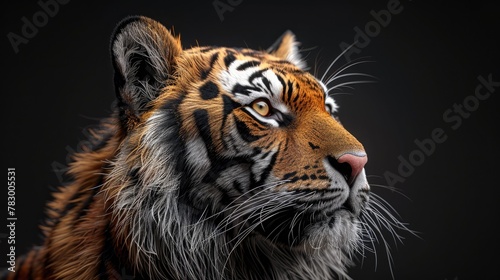 Sumatran Tiger in Natural Habitat. Sumatran Tiger s Regal Stature Captured in Mesmerizing Side and Frontal Views.