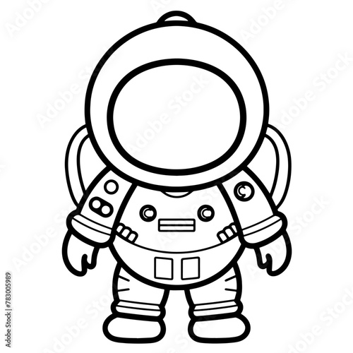 Minimalist outline vector of an astronaut, ideal for icons or logos.