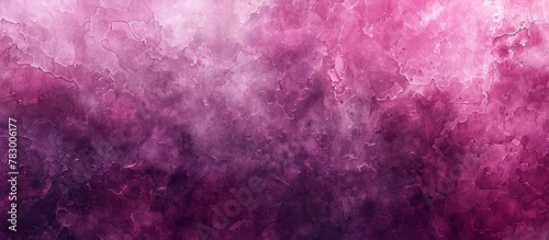 Close up view of an abstract art painting featuring pink and purple colors