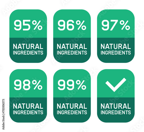 95, 96, 97, 98, 99 percent natural ingredients green label