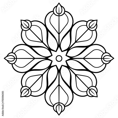 Vector icon of a snowflake outline, perfect for winter or holiday-themed designs.