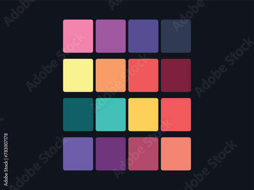 Fashion Trend Color guide palette 2022-23. An example of a color palette vector. Forecast of the future color. Color palette for fashion designers, fashion business, garments, and paints companies